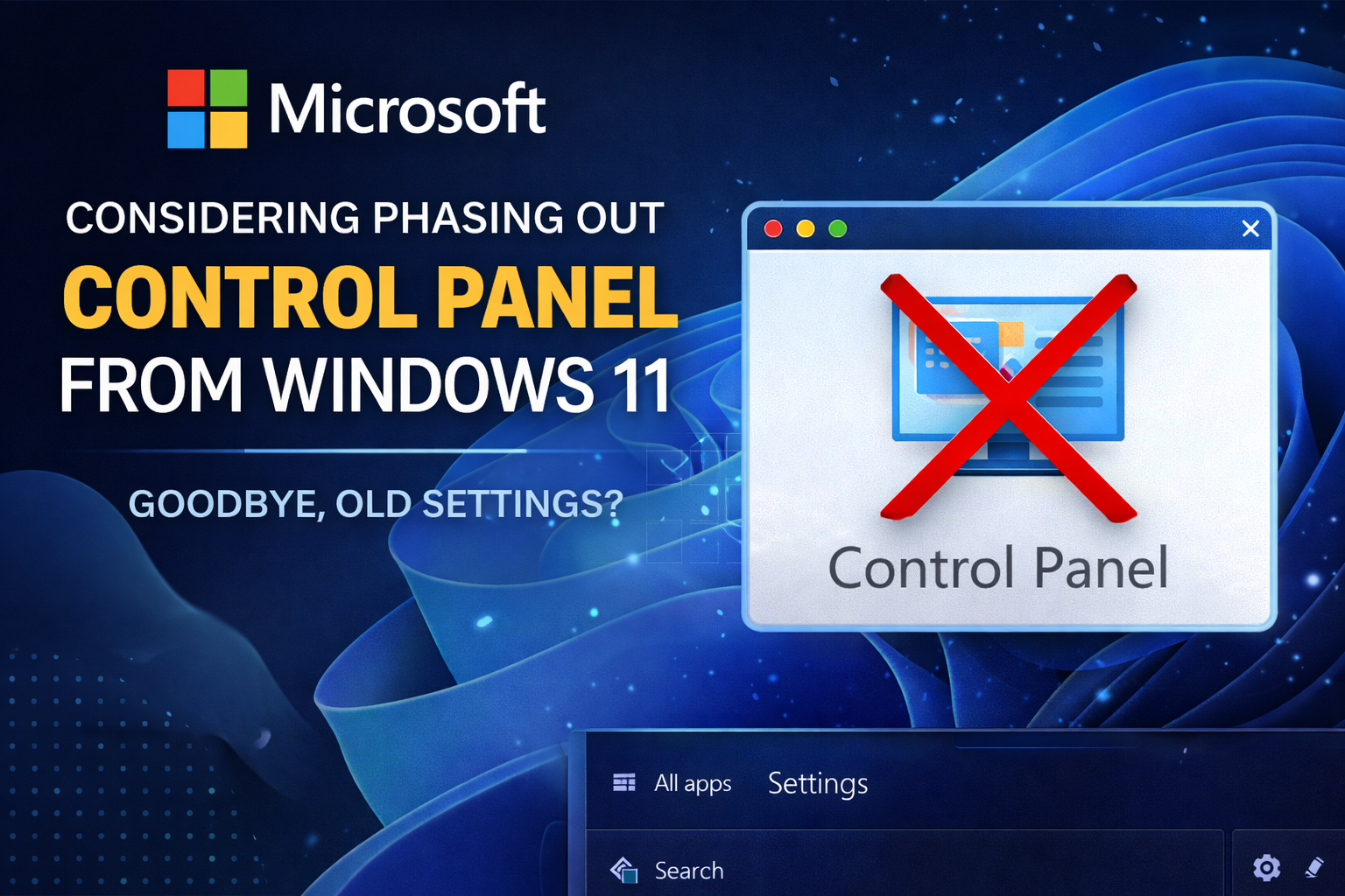 microsoft removing Windows 11 Control Panel settings update