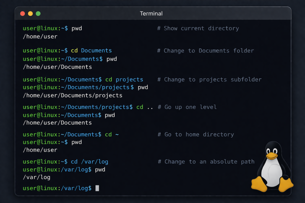 linux cd command examples
