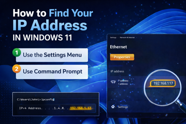 find IP address in Windows 11 using settings and network properties